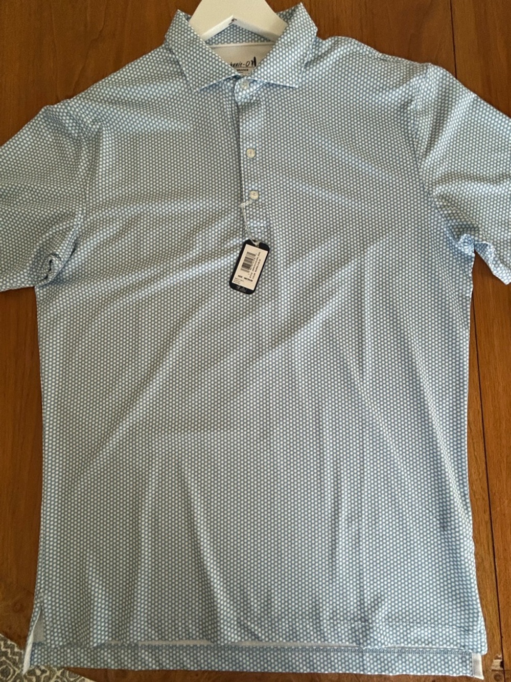johnnie-O Sky Blue Micro Dot Performance Polo